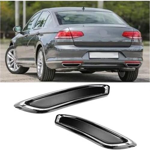 Free Shipping New 2 Pieces High Quality Bright Chrome Car Rear Diffuser Look Exhaust Inserts For Volkswagen Passat B8 2015-2020