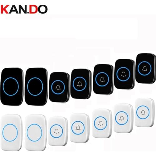 With 5 push 2 receivers bell sets wireless door bell set by 110-220V wireless doorbell ip44 300M door chime door ring for villa