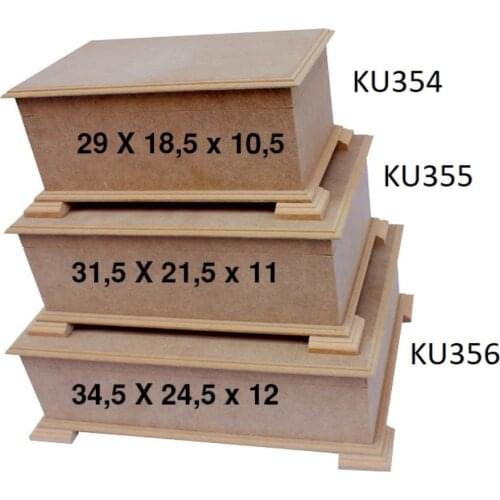 KU356 Large Pedestal Box, Can Be Painted Wood Mdf Box