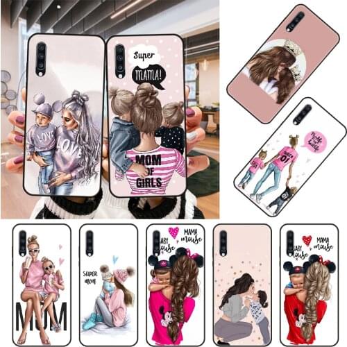 Phone Case For Samsung Galaxy A 50 51 71 70 80 7 5 10 40 20 30 41 21 S E Black Cover Hoesjes 3D Prime Art Love Baby Super Mom