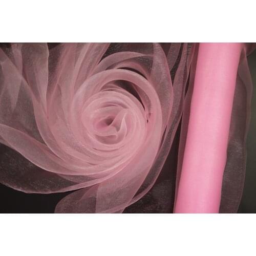 Baby pink ORGANZA ROLLS Fabric For background wedding decoration, Deco DIY Organza 75CM X110 meters roll