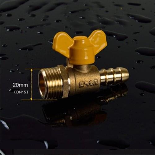 DN15 G 1/2" BSP Male Brass Fuel Gas Ball Valve To 12mm Hose Barb