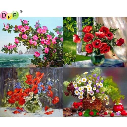 DPF 5D Round/Square full Diamond Painting Cross Stitch flower Diamond Embroidery Mosaic Needlework kits Home Decor