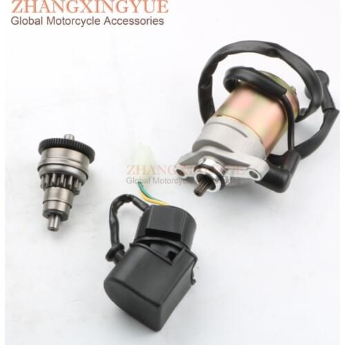 Motor Assy Starter & Starter Clutch & Relay for 139QMB Scooter ATV Go Karts Moped Engine Parts