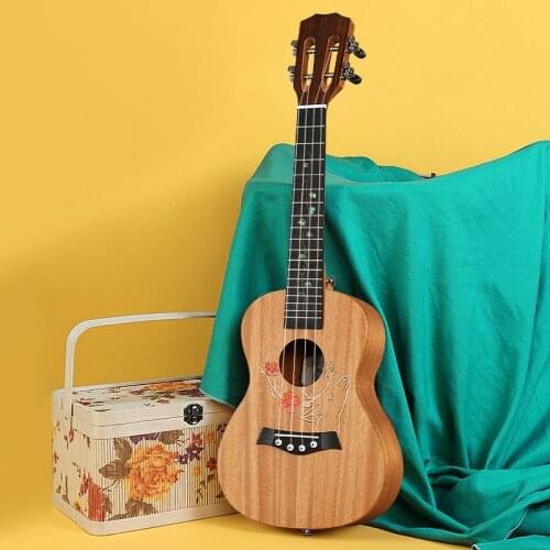 Electricity Mahogany Ukulele Tuner Gig Bag Accessories Soprano Ukulele 23 Inch Guitar Chitarra Acustica Entertainment DE50UK