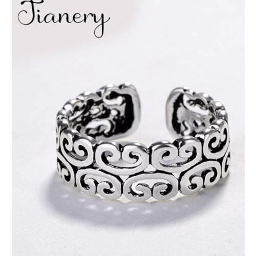 Hot Sale Bohemian New Charming Hollow Pattern Rings For Women Fashion Open Finger Rings Female Boho Jewelry 2021