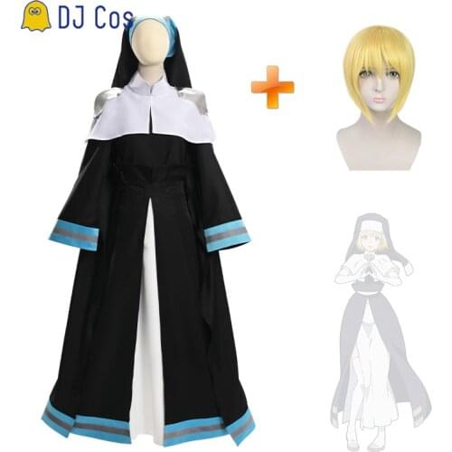 Anime Enen no Shouboutai Fire Force Iris Nun Cosplay Costume Fire Fighter Battle Suit Fireman Uniform Women Sexy Halloween Dress