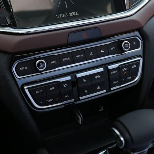 For Trumpchi GS8 2017 2018 Car Interior Center Air Condition Outlet Cover Stainless Steel Decoration Trim