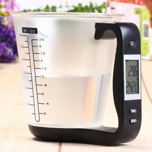With LCD Display Temperature Measuring Cup Kitchen Scales Digital Beaker Libra Electronic Tool Scale Temperature Measurement Cup