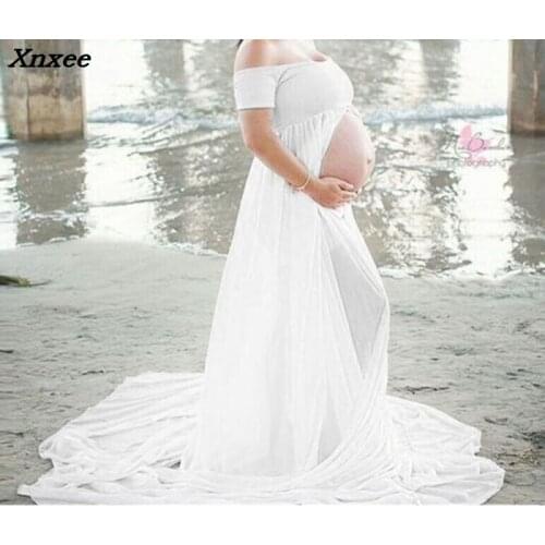 Summer maternity dress maxi gown pregnant chiffon dress sexy pregnant photography clothing Xnxee