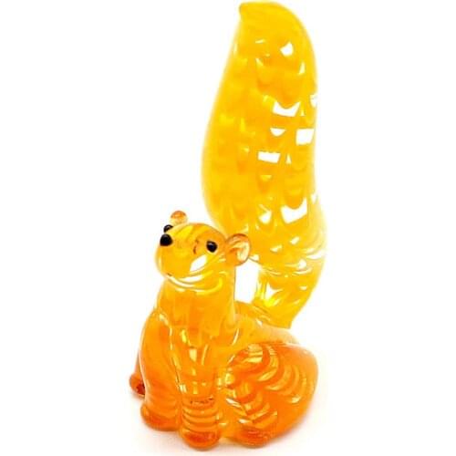 Mini Handmade Glass Squirrel Craft Figurines Simulation Cute Animal Ornaments Holiday Party Gifts For Kids Home Table Decoration