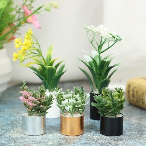 1:12 Dollhouse Miniature Mini Green Plant Tree Flowers Potted Furniture Home Garden Decor Toys