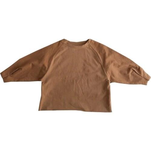 2021 Spring New Model Childrens Clothing Childrens T-shirt Korean Loose round Neck Babies' Long Sleeve T-shirt