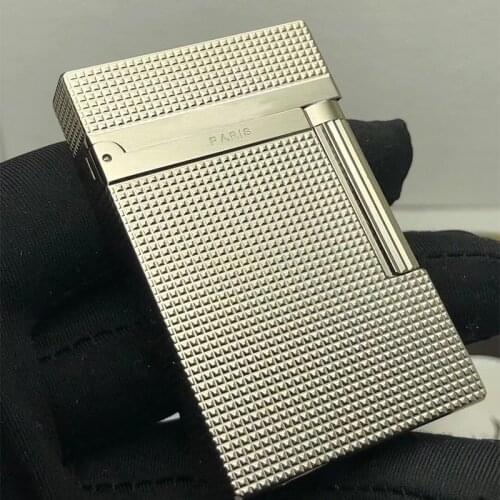 100% new vintage dupont gas lighter gas cigarette lighter polished jet gasoline flint lighter metal gas lighter