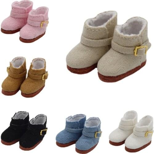 2.5*1.1cm Dolls shoes winter boots snow mini shoes For 1/12 1/6 1/8 blythes OB11 ob24 Doll toy shoes