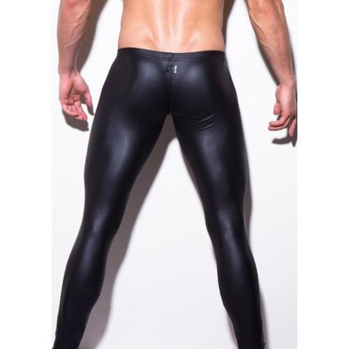 Mens Wholesale Imitation Leather Tights Pants Catwalk Stage Show Foreign Trade