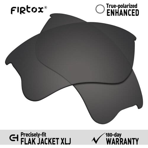 Firtox True UV400 Polarized Lenses Replacement for-Oakley Flak Jacket XLJ Sunglasses (Compatiable Lens Only) - Black