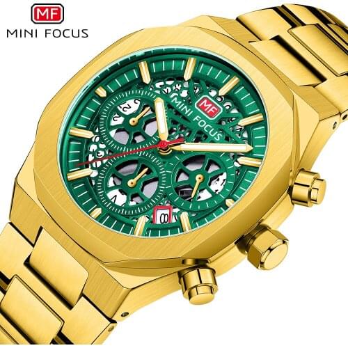 Relogio Masculino MINI FOCUS Men WatchesTop Brand Luxury Waterproof Male Fashion Stainless Steel Sport Golden Quartz Clock