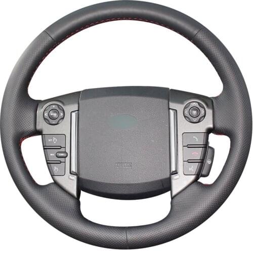 Hand-stitched Black Artificial Leather Car Steering Wheel Cover for Land Rover Freelander 2 2013 2014 2015
