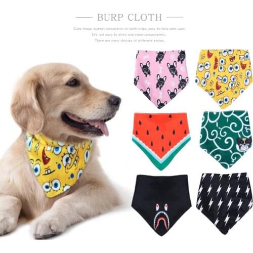 Pet Neckerchief Cat dog accessories scarf Waterproof printing bandana Bibs Scarf Collar Pet saliva towel cotton triangle towel