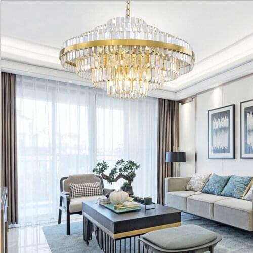 Modern Luxury Crystal Led Pendant Lights Lustre Indoor Lighting Lamp Home Bedroom Living Dining Room Decor Hanging Light Fixture