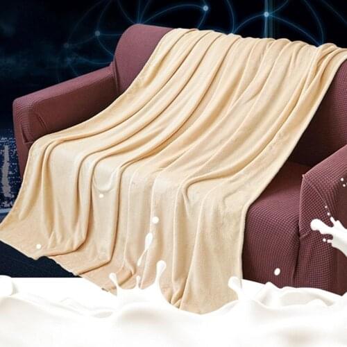1Pcs 50cm x 70cm 70cm x 100cm Super Soft Solid Color Thickened Warm Flannel Blanket Sofa Bedroom Throw Rug