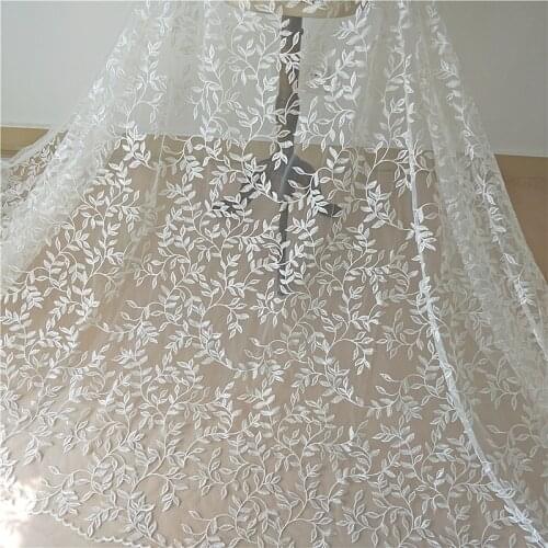 Bridal Wedding Dress Lace Fabric Luxury Sequin Evening Dress Ivory sell for 1 Yard For Bridal Lace
