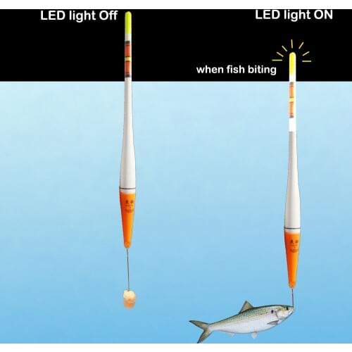 Smart Fishing Float Bite Alarm When Fish Bite Bait LED Light Turn ON Automatical Night Electronic intelligent Buoy Strike Alert