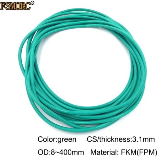 Green FKM o rings OD8mm~400mm*3.1mm thickness/CS Oil resistant acid and alkali resistant sealing Gasket FPM o-ring