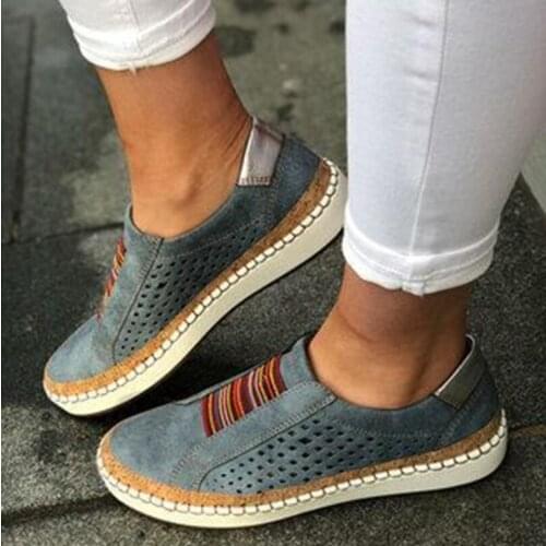 Women Slip on Sneakers Female Shallow Loafers Womens Vulcanized Shoes Ladies Breathable Hollow Out Casual Sport Shoes