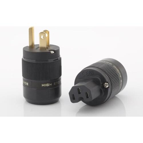 1pair Gold plated US Power connector US Power plug AC US power cable DIY plug