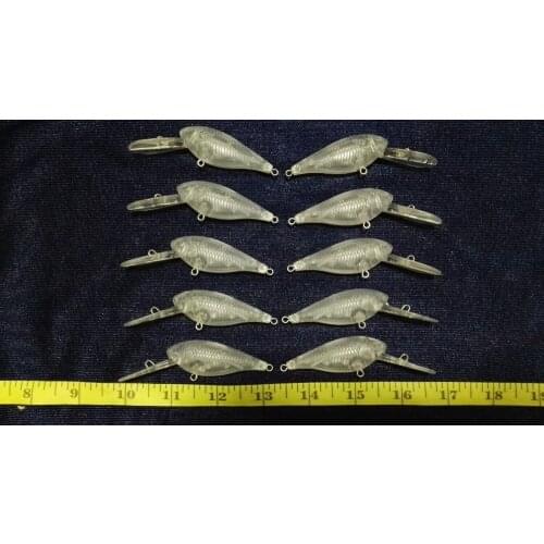 10pcs Unpainted Crankbait Fishing Lure Body 3 1/8 Inch 1/4 OZ Blank lures JSE049
