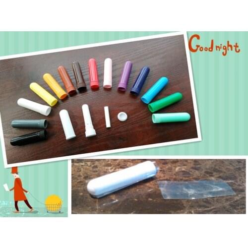 15sets 5parts/set 14colors Blank Nasal Inhaler w/ clear shrink wrap seal bands