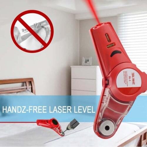 2 In 1 Laser Leve Horizontal Drill Guide Collector Line Laser Locator With Measuring Range Vertical Measure Tape Measuring Tools
