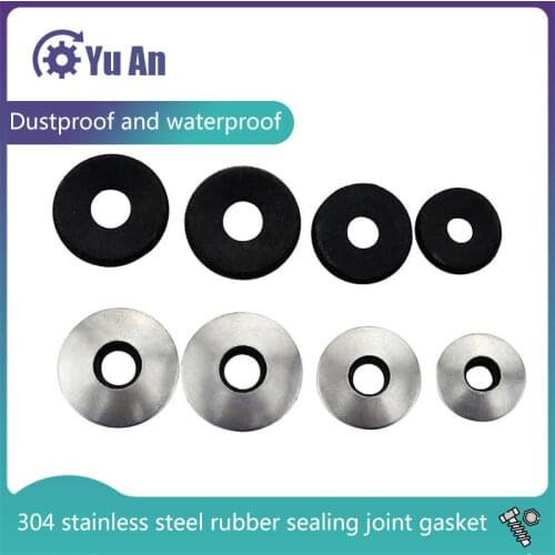 304 stainless steel dustproof and waterproof gasket rubber sealing joint gasket EPDM compound gasket 50PCS