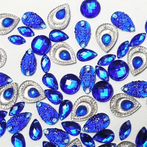 320Pcs royal blue sew on decorative strass crystal rhinestones sewing stones and crystals for crafts diy wedding dress prom gown