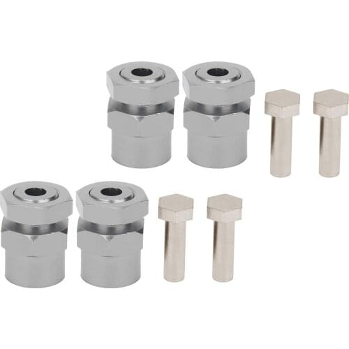4-Pack 12mm to 17mm Wheel Hex Hubs Adapter Extension Conversion Nuts with Pins for 1/10 RC Car
