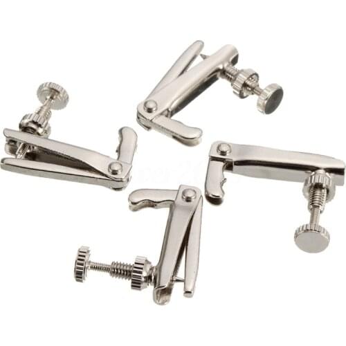 4 Pcs Violin String Tuner Fine Tuner Adjuster Parts Fit 3/4 - 4/4 Violin