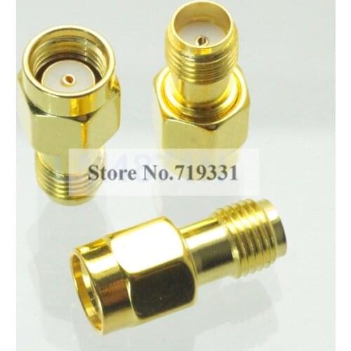 5pcs Adapter RP.SMA male jack to SMA female connector straight gold plating
