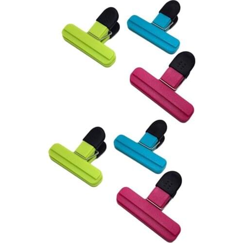 6Pcs/Set Chip Bag Clips Food Clip Plastic Heavy Duty Air Tight Sealing Grip for Coffee Potato Food Bags