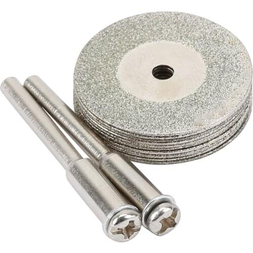 10pcs 25mm Abrasive Disc Diamond Cutting Discs Cut Off Blade Drill Bit For Rotary Tool With 2pcs 3mm Mandrel Dremel Accessories