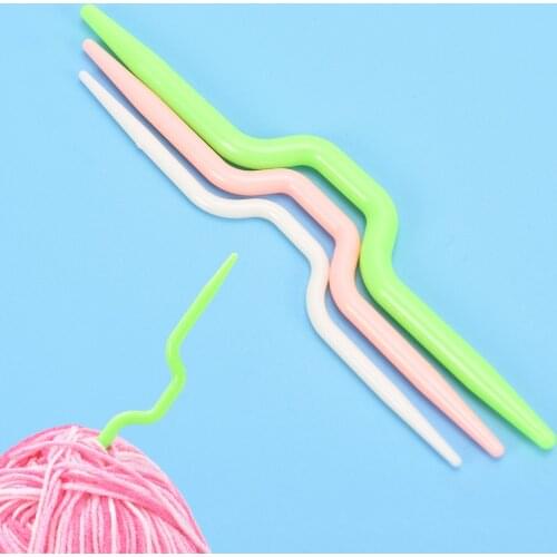 ABS Plastic Crochet Hook Knitting Needles Sweater Muffler Weaving tools Crooked Twist Curved needle Craft DIY Tool