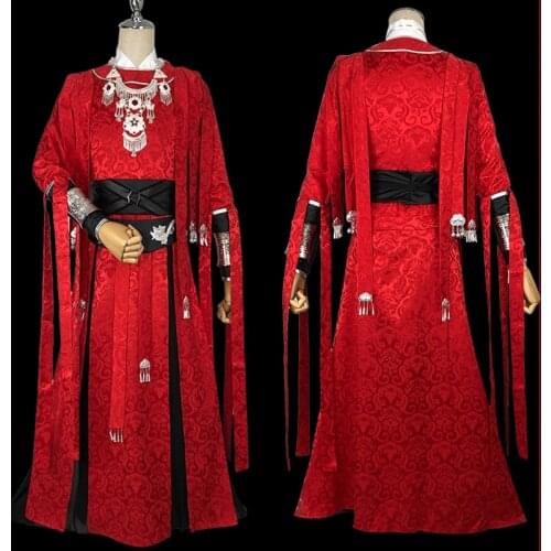 Anime Tian Guan Ci Fu Cosplay Hua Cheng Cosplay Costmes Men Red Long Chinese Hanfu Halloween Party Costmes For Women CS457