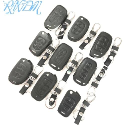 Car Styling Leather Key Cover Case For Hyundai I20 I30 IX25 IX35 Tucson Verna Solaris Elantra Accent I45 New Santafe