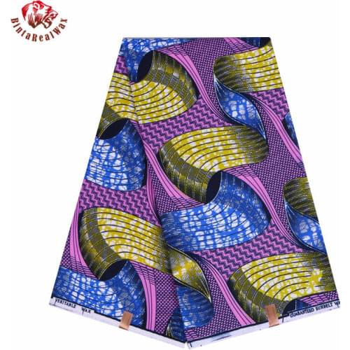 African Wax Prints Fabric new Bintarealwax 2021 Ankara Bazin High Quality 6 yards African Fabric for Party Dress FP6079