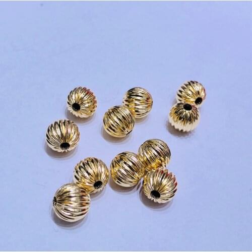 Genuine 18K gold beads K gold straight beads bead spacing beads AU750 gold DIY accessories