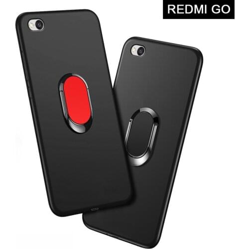 Go Phone Cover for Xiaomi Redmi Go Case luxury 5.0" Soft Black Silicone Magnetic Car Holder Ring Funda for Redmi GO Cases
