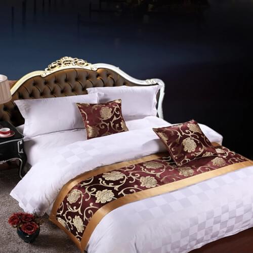 Yazi Peony Flower Double Layer Bed Runner Scarf Home Hotel Wedding Bedding Bedroom Bed Tail Towel 50x180cm 50x210cm 50x240cm
