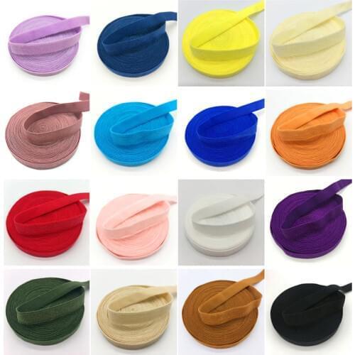 5 Yards/lot 3/8"10mm Elastic Ribbon Solid FOE Fold Over Elastics Spandex Satin Band Lace Sewing Trim DIY Pick color