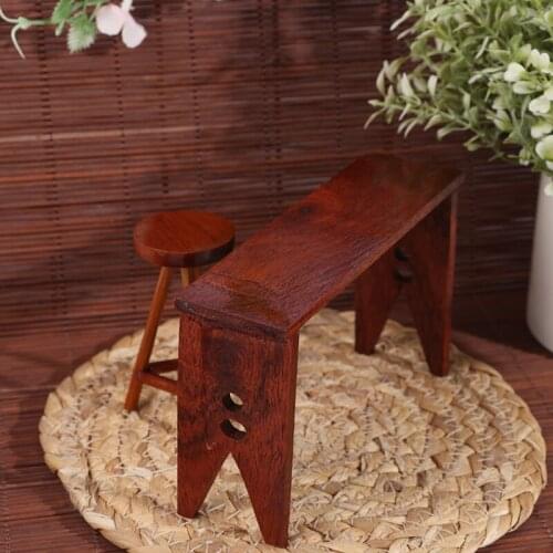 Hot Sale 1 Set Wooden 1:12 Scale Dollhouse Miniature Bar Table Chair Set Doll House Restaurant Decor